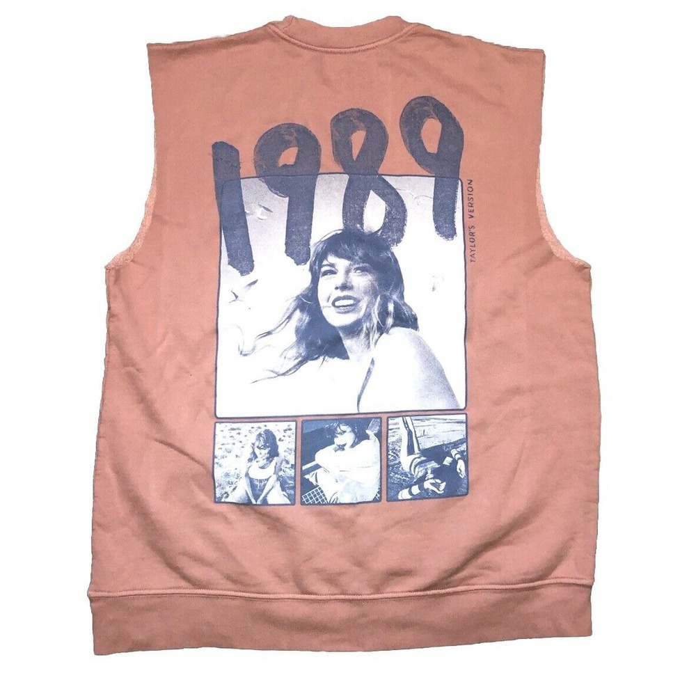 Taylor Swift 1989 TV Cut Off Sleeve Crewneck Sweatshirt Official Merch S NEW‎